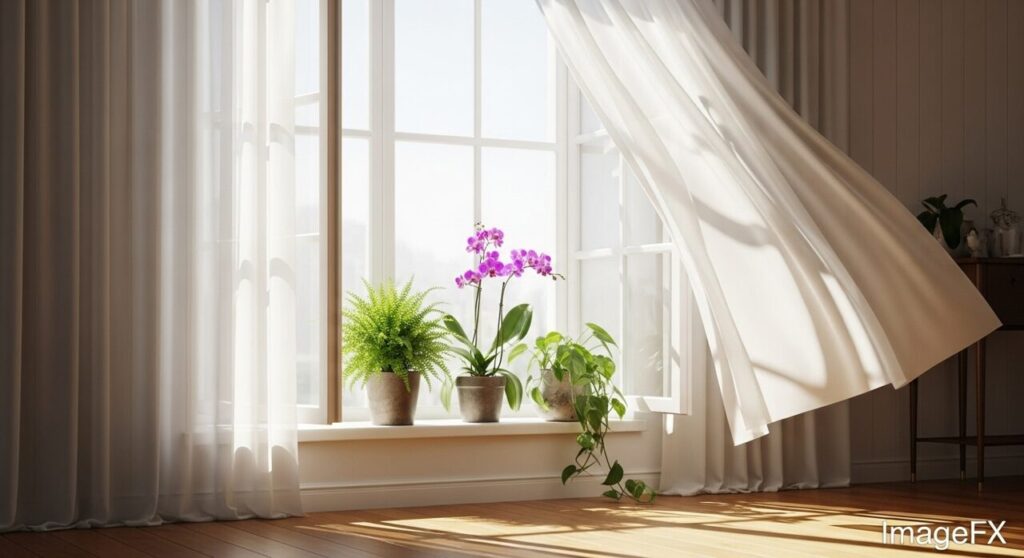 整理された空間に心地よい風が吹く