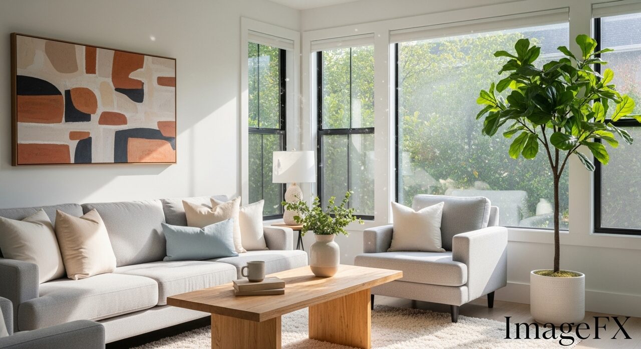 心と暮らしが整ったリビングの画像