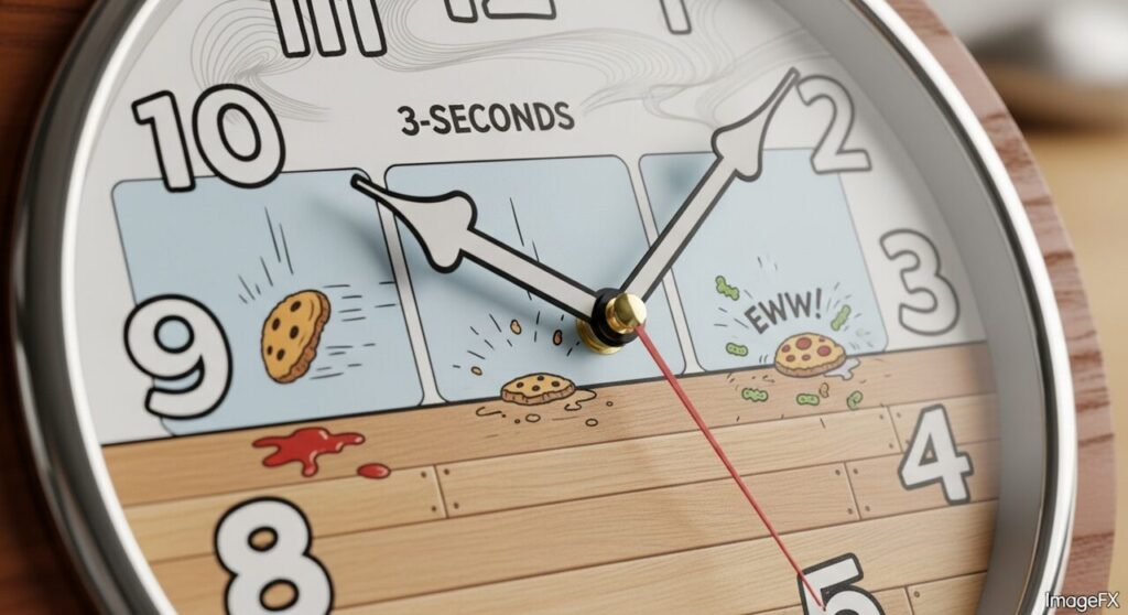 “３秒ルール”を連想させる時計のアップ