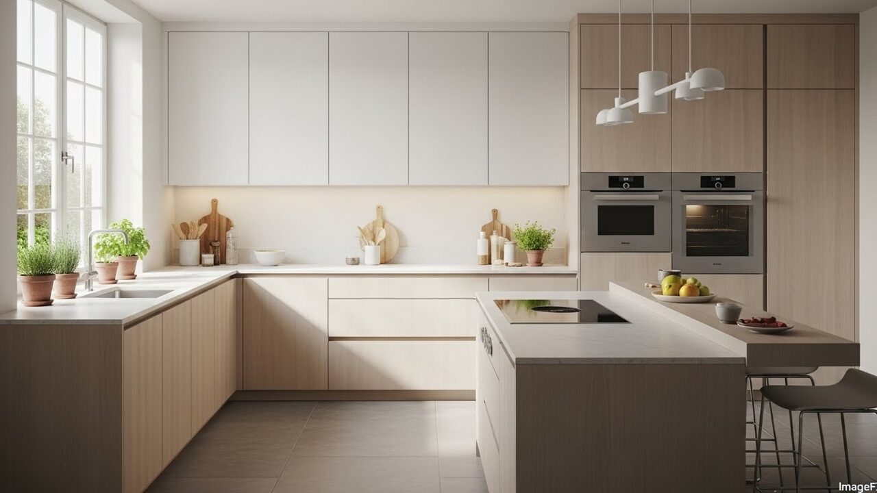 自然光が入った清潔なキッチン