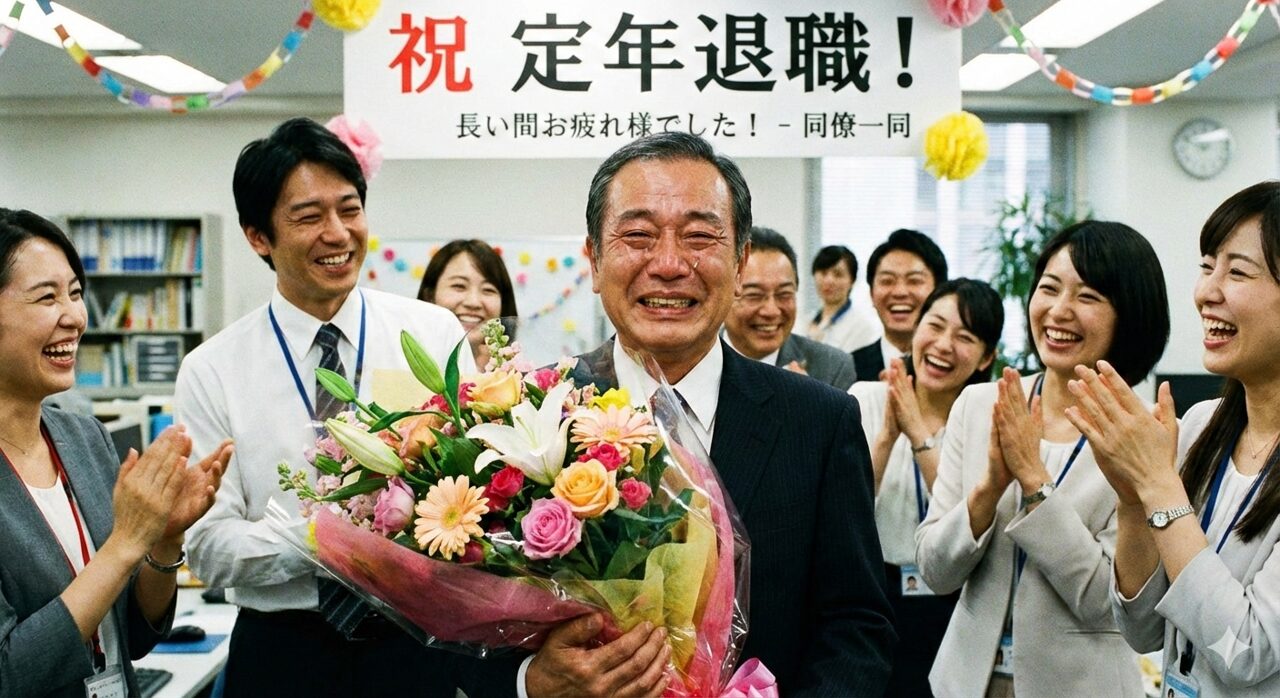定年退職のシーン